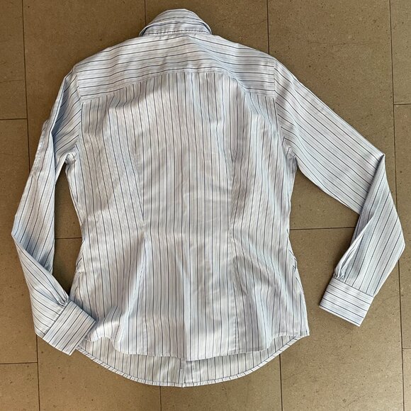 Brooks Brothers Blue & White Striped 100% cotton Shirt-Size 2P Petite - Picture 4 of 7